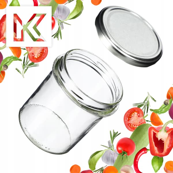KADAX Avila muurauspurkit 350ml 10kpl 82mm + hopeanväriset kannet