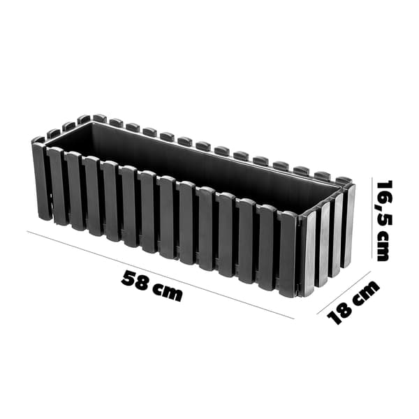 KADAX Balkonkasse Urtepotte 58x18x16,5 cm Antracit Balkon