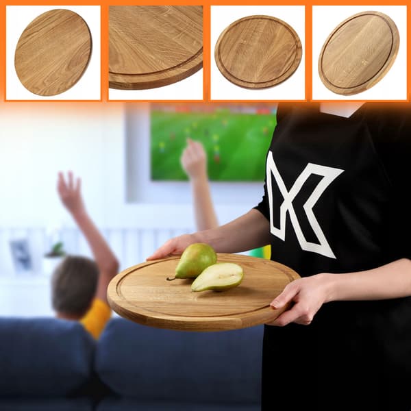 KADAX Skærebræt i træ, egetræ, 35 cm, stor, osteservering