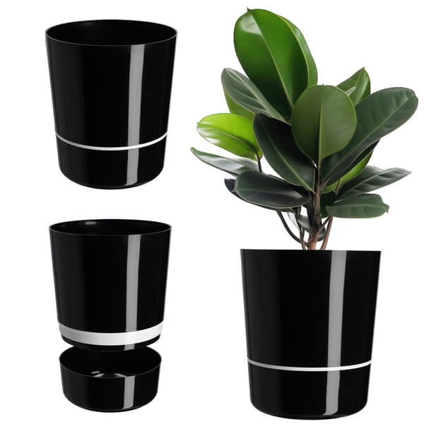 KADAX Todelt Urtepotte med Stativ, Sort, 25 cm