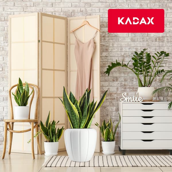 KADAX Blomkruka 40cm Lock med Insats Blomkruka Plast Vit