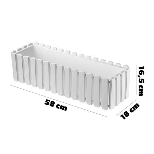 KADAX Balkonkasse Blomsterpotte 58x18x16,5 cm Hvid Balkon