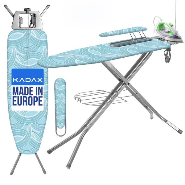 KADAX Strykbräda 120x38 cm bred topp med uttag + hel Kadax-hylsa