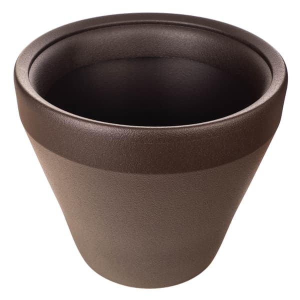 KADAX Stor Rund Urtepotte til Haveterrasse, Brun, 46 cm