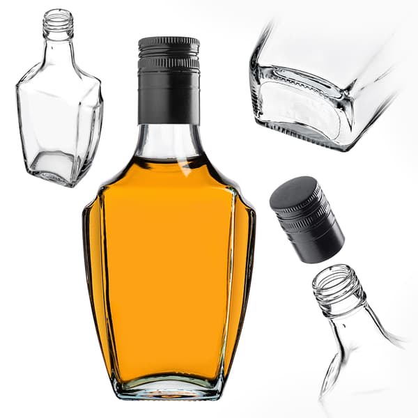 KADAX lasitinktuurapullo 250ml pitkällä mustalla korkilla 10kpl.