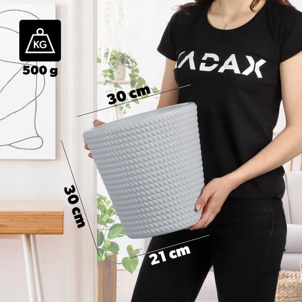 KADAX Urtepotte Plastik Rund 30 cm Grå