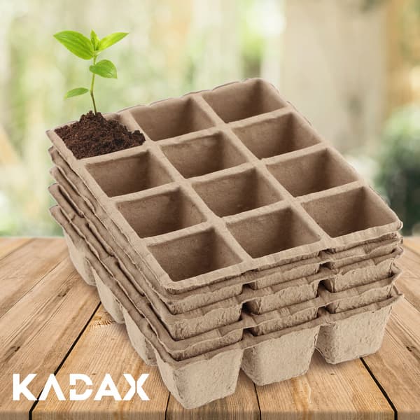KADAX Bionedbrydelige tørvepotter til kimplanter 10 bakker 120x