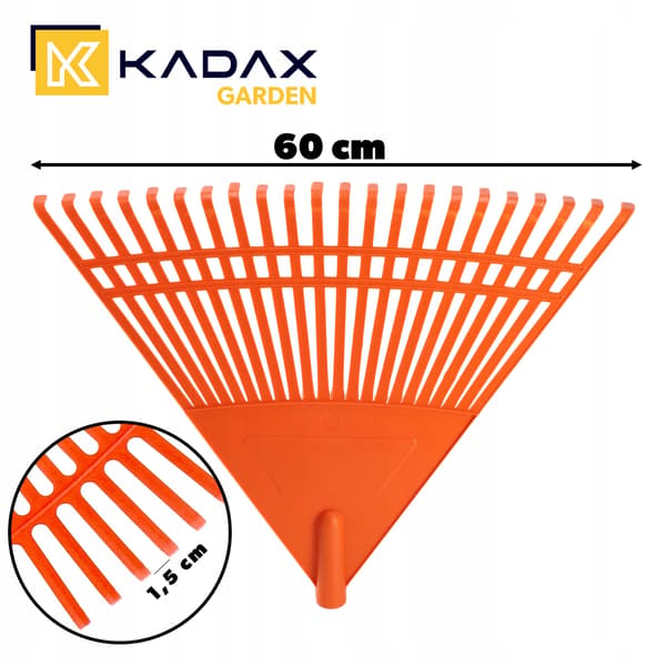 KADAX Lövkratta Gräs Plast Trädgård Utan Handtag Bred 60cm 22 Tänder
