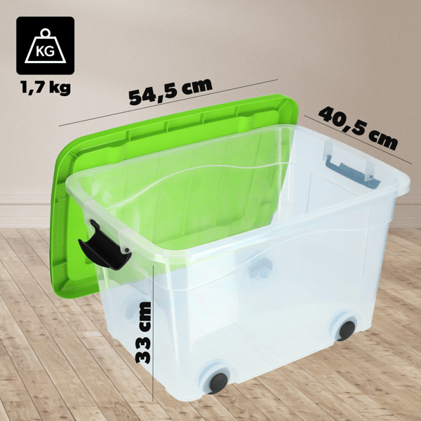 KADAX Leksaksbehållare Stor låda på hjul Plast Stor 40L