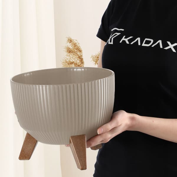 KADAX Urtepotteskjuler på ben + Indsatspotte 29 cm Beige Stribet