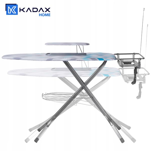 KADAX Suuri silityslauta 130x48cm Silitysraudan pidikkeellä + Hihatuki