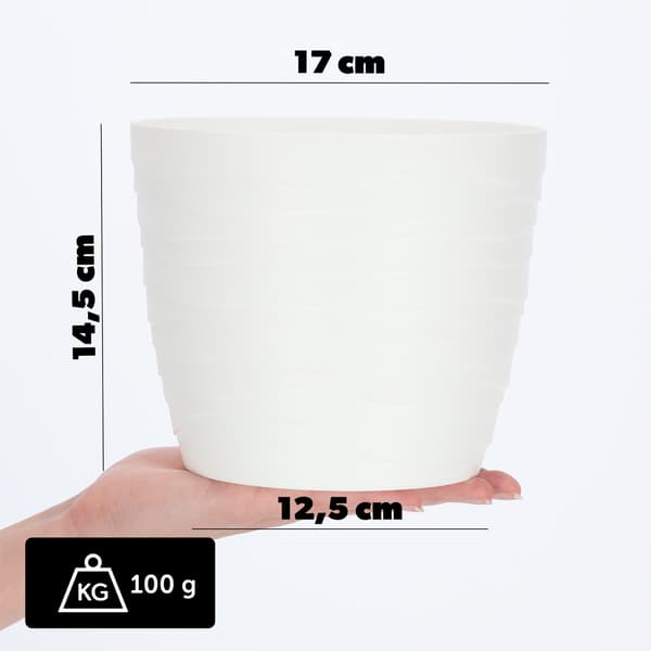 KADAX Urtepotte Plastikpotte til Blomster og Planter Hvid Rund 17 cm