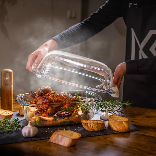 KADAX 7L Rektangulär Stor Glasugnsform med Lock