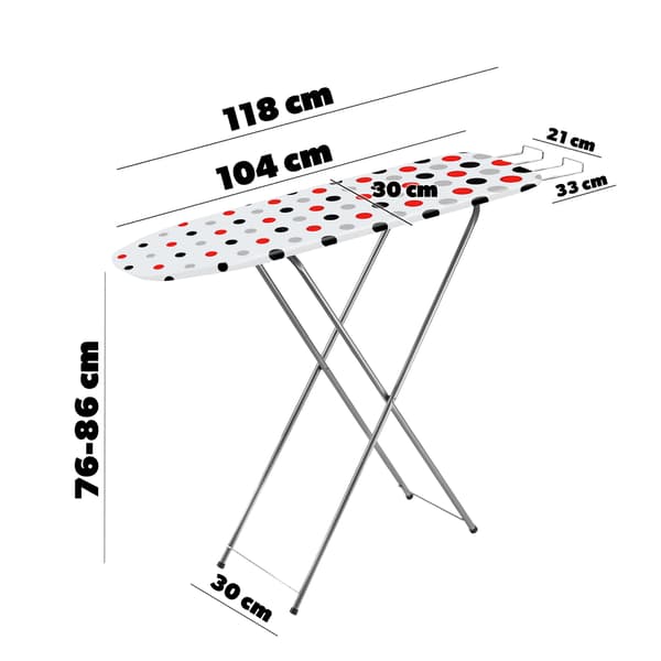 KADAX Foldbart Strygebræt 104x30cm Med Strygejernholder, Let, Lille