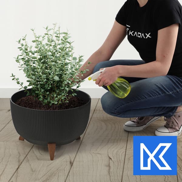 KADAX Urtepotte Havepotte med Ben Stor Rund til Blomster Indsatsskål 40 cm