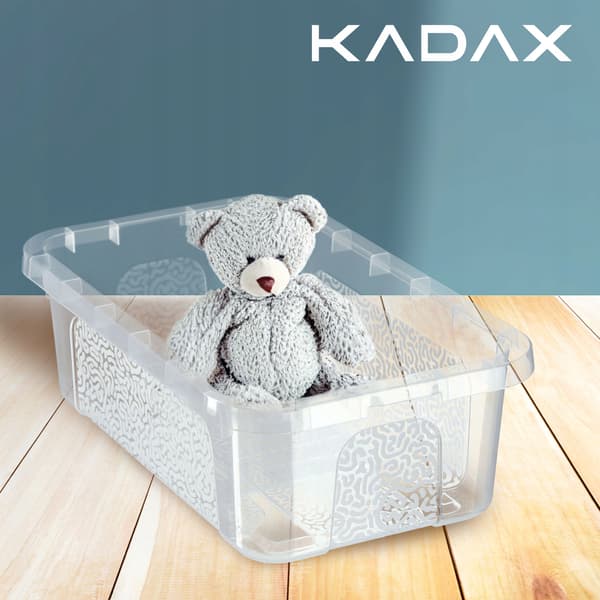 KADAX 4,5L plastbehållare med lock, transparent, låsbar, organizerbox