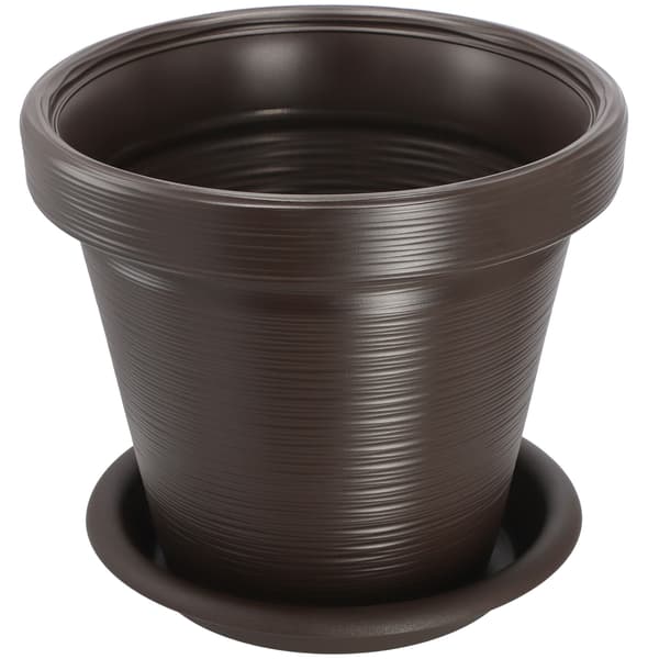 KADAX Urtepotte Havepotte til Blomster Låg med Underkop Stor Brun 55cm