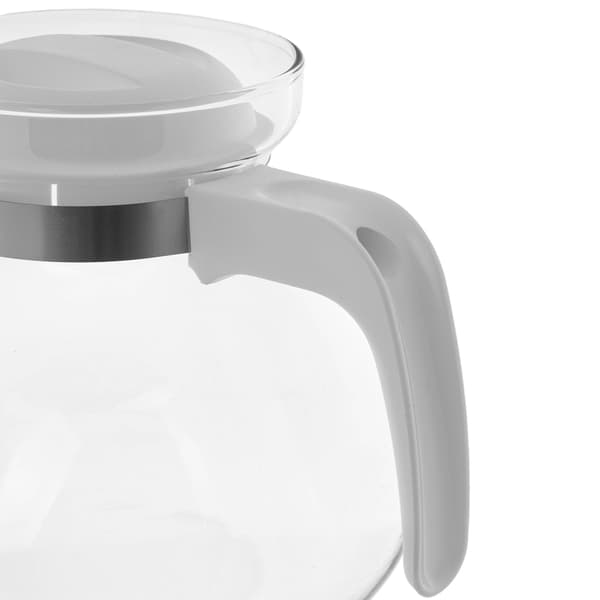 KADAX Glaskanna med te och kaffe 1,7 l värmebeständig för drycker med lock vit