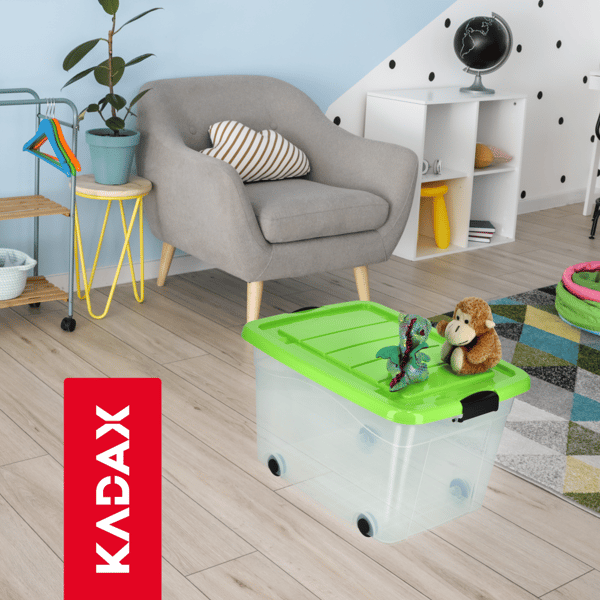 KADAX Leksaksbehållare Stor låda på hjul Plast Stor 60L