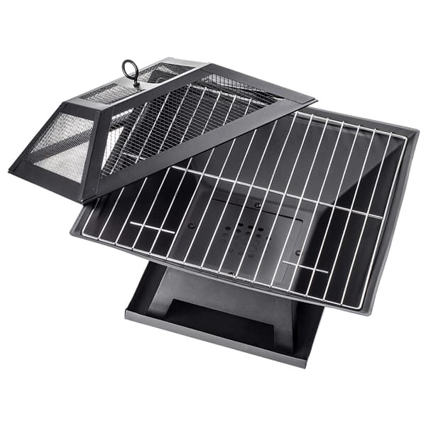 KADAX Havekulgrill, Bålplads, Grill med Ristdæksel, 46 cm