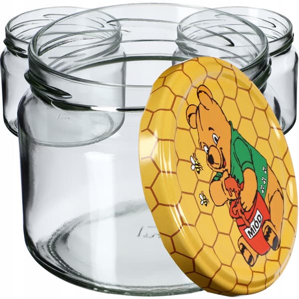 KADAX Sonka muurauspurkit 330ml 10kpl 82mm + kannet "Honey"