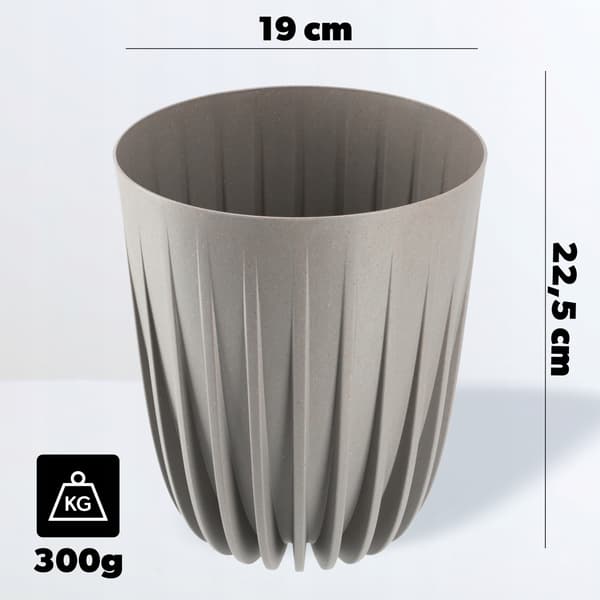 KADAX Urtepotte med Indsats 19x22,5cm Rund Plastlåg Indsats