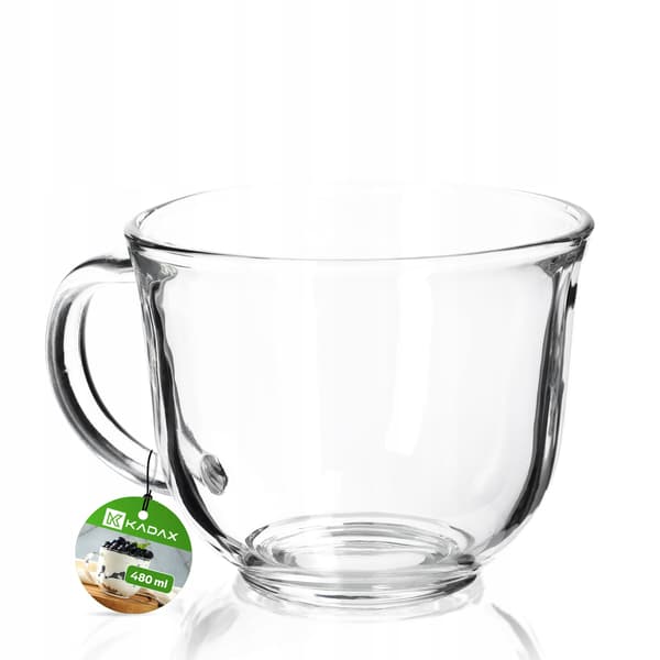 KADAX Kaffe, Te, Vinterdrikke, Latteglas med Hank 480 ml Store Glas