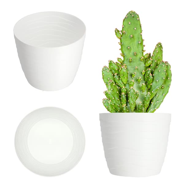 KADAX Urtepotte Plastikpotte til Blomster og Planter Hvid Rund 19 cm