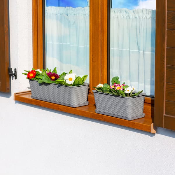KADAX Balkonkasse Urtepotte Urtepotte med Stativ til Blomster Balustrade 60 cm