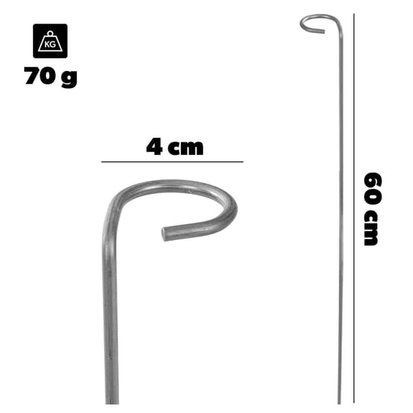 KADAX Metalstøtte til Planter, Blomster, Roser, Blomsterstøtte med Øje, 60 cm