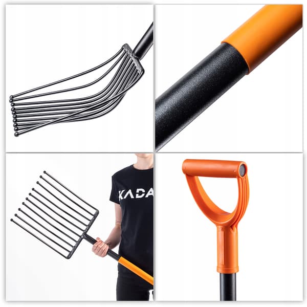 KADAX Gavelgaffel för potatis och rödbetor 10-tandad metall solid stark 130 cm