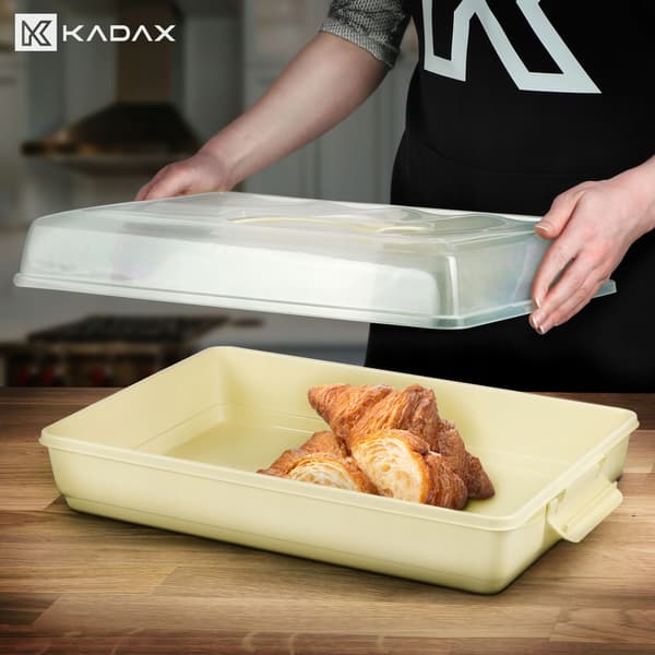 KADAX Rektangulär Plastbehållare för Kakor, Bakverk, Kakask, Stor