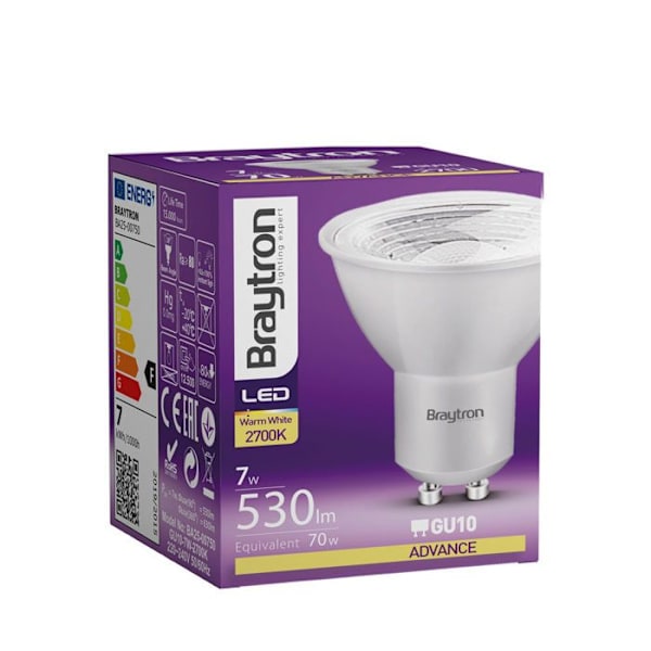 Ampoule LED Advance GU10 7W 3000K – Varmt ljus 530 lm Vit