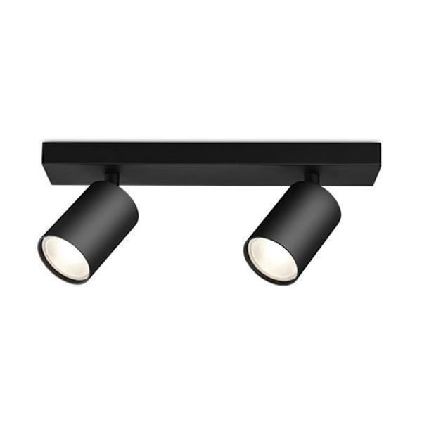 Taklampa med 2 utanpåliggande spots BETA-W2 Alu GU10 2x35W Svart Svart