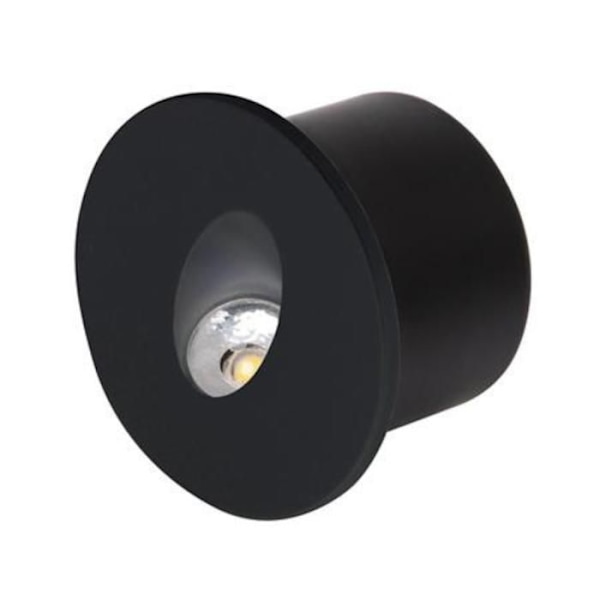Pyöreä musta LED-seinävalaisin 3W 4000K Svart