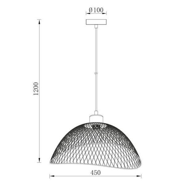 Koristeellinen musta metalliverkkoriippuvalaisin E27 Halkaisija 450mm Svart