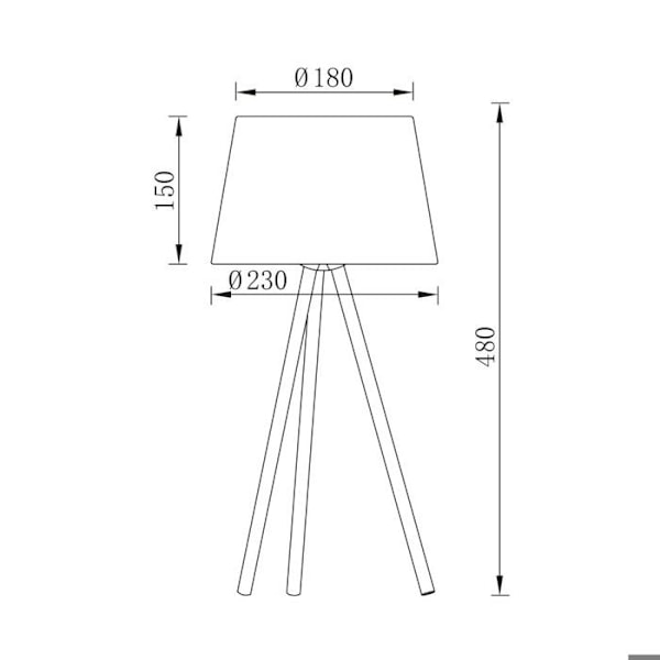 Dekorativ bordlampe 1xE27 23W IP20 – Sort Svart