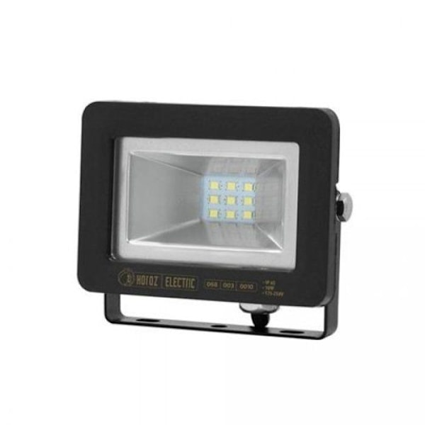 LED-projektor - Ospecificerad - 10W - IP65 - 6500K - Extra platt - Aluminium Svart