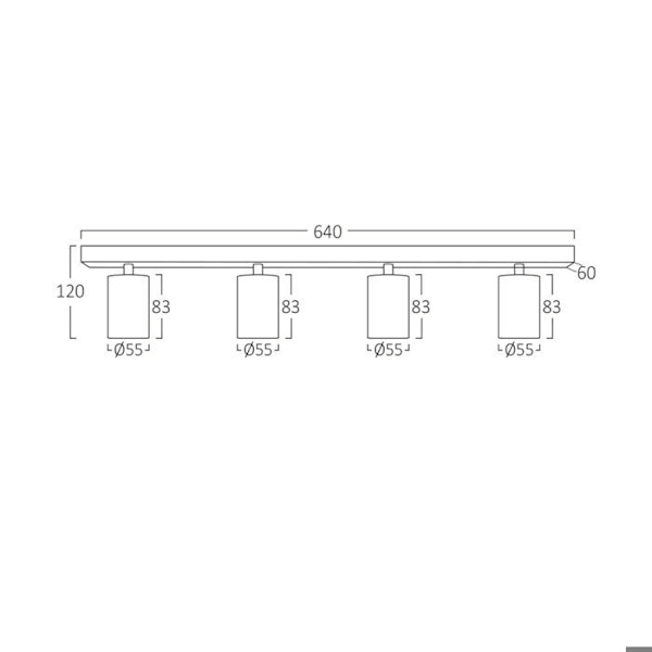 Spot LED i Saillie 4xGU10 IP20 Justerbar 35W max – Vit