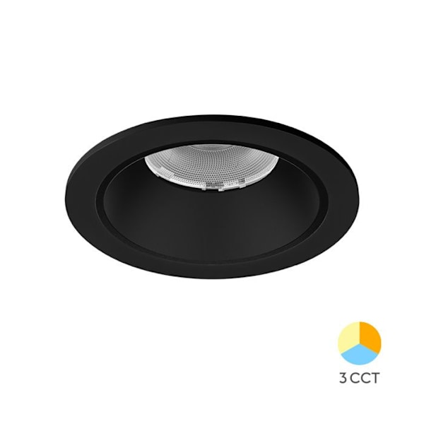 Sæt med 5 Braytron Black 10W 3in1 IP20 forsænket LED-spotlights Svart