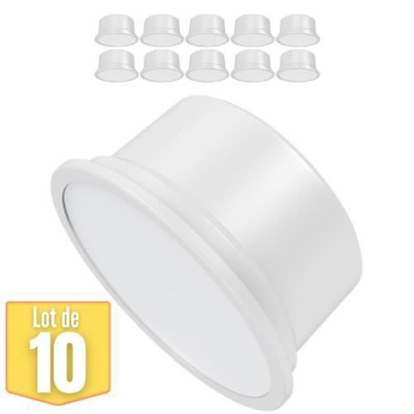 Set med 10 LED-moduler 5W, GU10, MR16, 4000K, 430lm, 110°, för infällda spotlights Vit