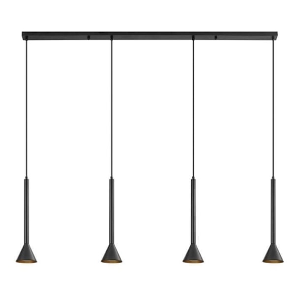Dekorativ upphängningsskena 4x10W svart metall 4xGU10 Lång 1100mm Svart
