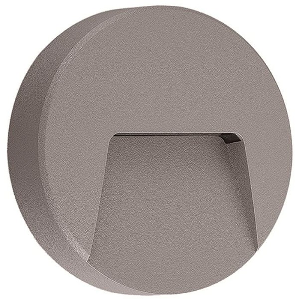 Pyöreä LED seinävalaisin 3W IP65 Ø 135mm Grå