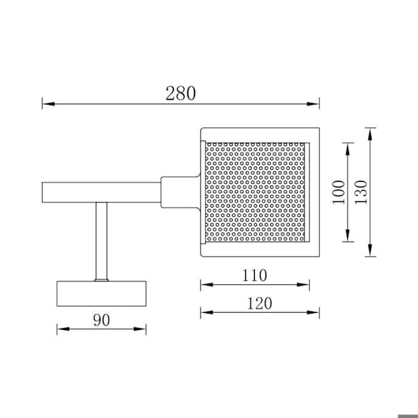 Dekorativ väggapplik 1xE14 23W IP20 – Metall Svart