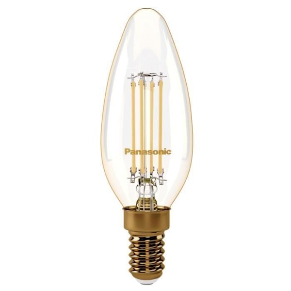 LED filament flamme pære E14 2,2W 2000K Panasonic Vit varm