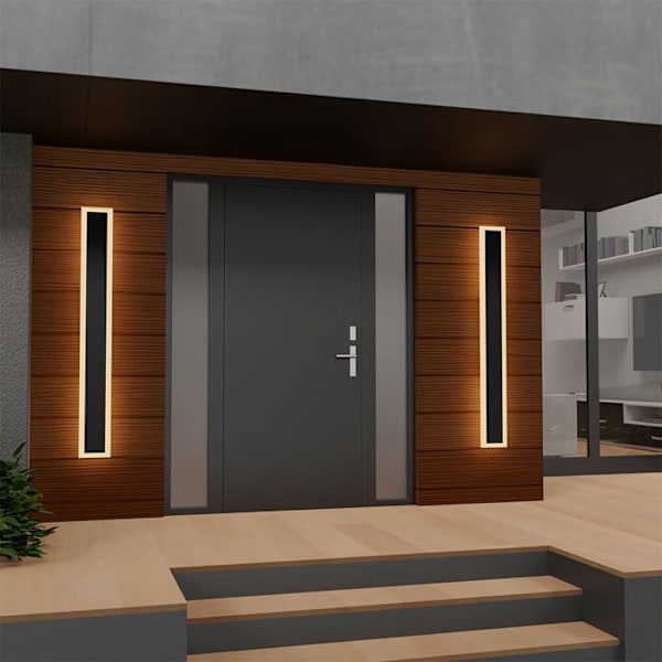 LED väggarmatur utomhus 18W 3000K IP54 Svart Svart