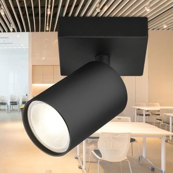 Påbygningsspot BETA-T2 Alu GU10 35W Sort Svart