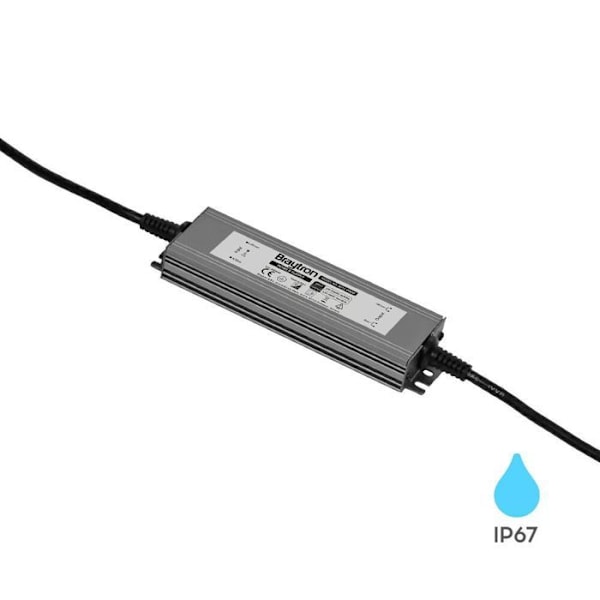 Elkraft 60W IP67 i svart aluminium