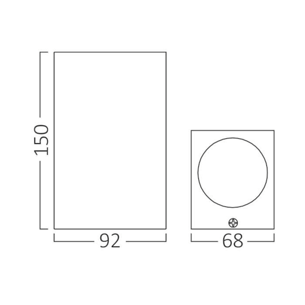 RITA GU10 Vägglampa 2x35W Grå Aluminium IP44 Svart