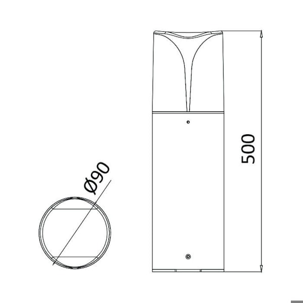Utomhuspollare E27 23W IP44 i Grå Aluminium Grå